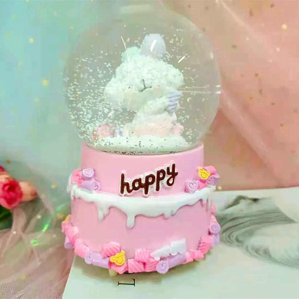 Kitty crystal ball music box pink star moon home decor product photo