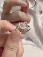Hello Kitty cat face silver ring product photo