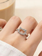 Hello Kitty cat face silver ring product photo