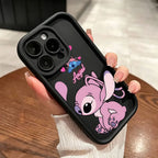 Stitch couple iPhone protective cover with silicone finish