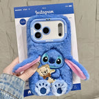 Fluffy Stitch phone case with camera protection and 3D design