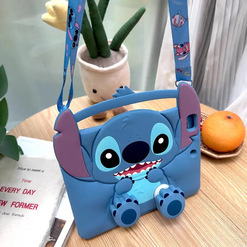 Stitch iPad case with 3D silicone design and built in stand