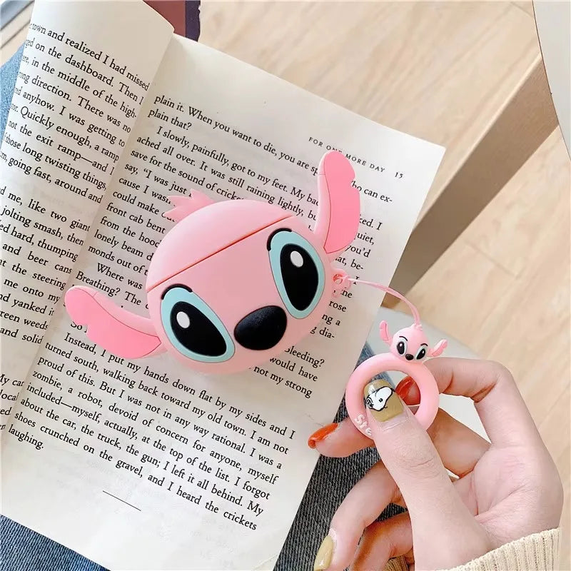 Cute Stitch AirPods case with 3D character inspired styling