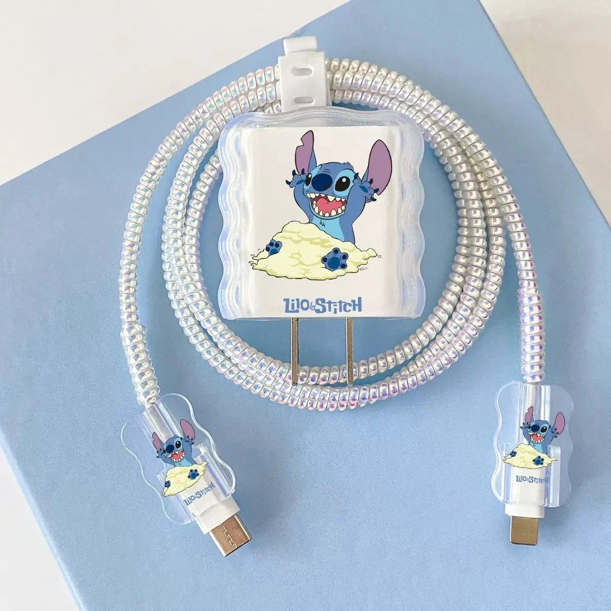 Stitch charger cable management accessory with character styling
