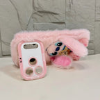 Stitch 3D plush phone case with soft fluffy texture for iPhone