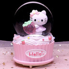 Kitty crystal ball music box pink star moon home decor product photo