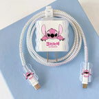 Kawaii Stitch charger protector for iPhone charging setup