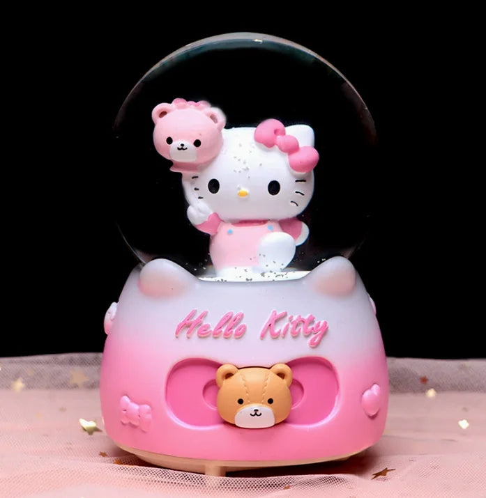 Kitty crystal ball music box pink star moon home decor product photo